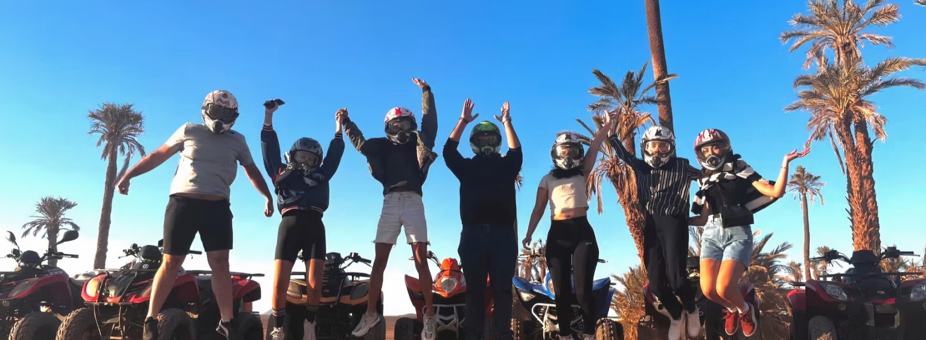 The Aleia team on quad bikes in Morocco
